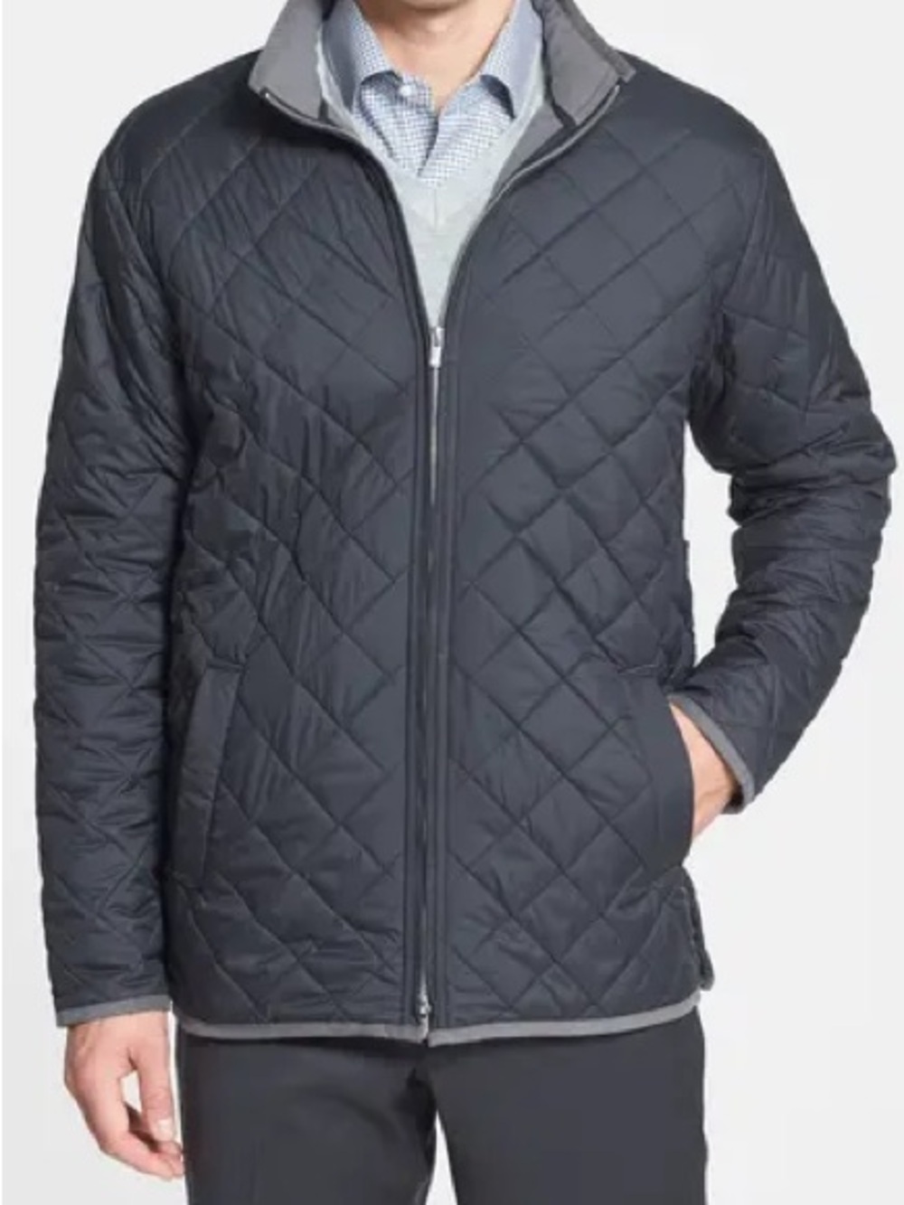 Peter Millar Chesapeake Water Resistant Quilted Lightweight Jacket in Slate
